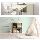 フラップチェスト フラップチェスト 4扉付き ディスプレイラック 本棚 収納 A4 キャビネット 木目調 ぼん家具