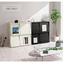 フラップチェスト フラップチェスト 4扉付き ディスプレイラック 本棚 収納 A4 キャビネット 木目調 ぼん家具