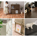 フラップチェスト フラップチェスト 4扉付き ディスプレイラック 本棚 収納 A4 キャビネット 木目調 ぼん家具