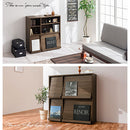 ディスプレイラック ディスプレイラック フラップチェスト 本棚 扉付き コミックラック 収納 おしゃれ 木製 ブックシェルフ スリム A4 雑誌 漫画 省スペース 北欧 ぼん家具