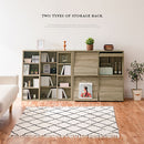 多目的ラック 本棚 cdラック 薄型 カラーボックス 収納棚 扉付き ディスプレイラック おしゃれ 木製 スライド 大容量 幅90 高さ90 フラップ扉 コミック収納 前後2列 棚 ぼん家具