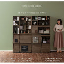 多目的ラック 本棚 cdラック 薄型 カラーボックス 収納棚 扉付き ディスプレイラック おしゃれ 木製 スライド 大容量 幅90 高さ90 フラップ扉 コミック収納 前後2列 棚 ぼん家具