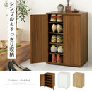 コンパクトシューズラック 下駄箱 シューズボックス シューズラック おしゃれ 収納 スリム 靴箱 扉付き 北欧 木製 キャスター 靴置き インテリア オフィス 玄関 ぼん家具