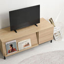 [ 幅120cm ] フラップ扉付きテレビ台 テレビ台 ローボード テレビボード 120cm テレビラック おしゃれ 32型 42型 50型 リビング収納 木製 収納 脚付き 扉 フラップ 引き出し A4 ぼん家具