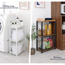 オープンラック オープンラック 3段  組立簡単 収納棚 薄型 シェルフ 隙間収納 木目調 サイドラック A4 ぼん家具