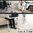フリーテーブル サイドテーブル 昇降式テーブル 折りたたみ ソファーテーブル おしゃれ 机 作業台 ベッドテーブル 北欧 pcデスク 軽量 スリム 角度 高さ調節 ぼん家具