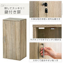 鍵付き収納ボックス〔ハイタイプ〕 カラーボックス 扉付き 鍵付き 3段 収納ラック 木目柄 スリム コンパクト 奥行 29 鍵付き収納 ハイタイプ 貴重品 事務所 管理 収納 木製 シンプル おしゃれ ぼん家具