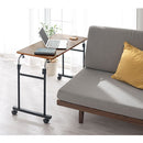 ベッドテーブル ロング 幅80cm×奥行40cm 昇降式 キャスター付きで移動が楽ラクセミダブルサイズまで高さ横幅調整可能 ベッドでの食事に 介護用   ぼん家具