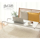 ベッドテーブル ロング 幅80cm×奥行40cm 昇降式 キャスター付きで移動が楽ラクセミダブルサイズまで高さ横幅調整可能 ベッドでの食事に 介護用   ぼん家具