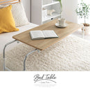 ベッドテーブル ロング 幅80cm×奥行40cm 昇降式 キャスター付きで移動が楽ラクセミダブルサイズまで高さ横幅調整可能 ベッドでの食事に 介護用   ぼん家具