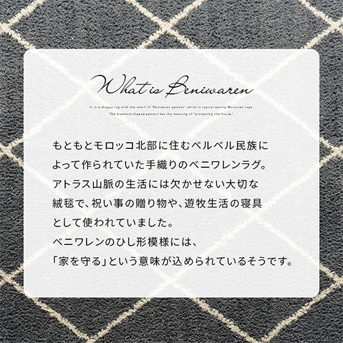 ベニワレン風シャギーラグ〔140×190cm〕 ラグ ベニワレン風ラグ