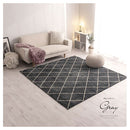 ベニワレン風シャギーラグ〔190×190cm〕 ラグ ラグマット カーペット ベニワレン モロッカン柄 約 190×190cm 洗える 床暖房対応 滑り止め付 ダイヤ柄 シャギー かわいい インテリア アイボリー グレー ぼん家具