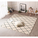 ベニワレン風シャギーラグ〔190×190cm〕 ラグ ラグマット カーペット ベニワレン モロッカン柄 約 190×190cm 洗える 床暖房対応 滑り止め付 ダイヤ柄 シャギー かわいい インテリア アイボリー グレー ぼん家具