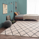 ベニワレン風シャギーラグ〔190×240cm〕 ラグ ラグマット カーペット ベニワレン モロッカン柄 約 190×240cm 洗える 床暖房対応 滑り止め付き ダイヤ柄 シャギー かわいい 韓国インテリア ぼん家具