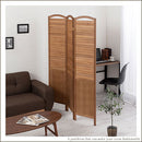 パーテーション パーテーション おしゃれ パーティション 間仕切り 木製 天然木 3連 自立 衝立 約 幅 120cm 高さ 170cm ルーバー折りたたみ 洋風 茶色 白 ぼん家具