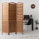 パーテーション パーテーション おしゃれ パーティション 間仕切り 木製 天然木 3連 自立 衝立 約 幅 120cm 高さ 170cm ルーバー折りたたみ 洋風 茶色 白 ぼん家具