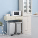 引き出し付きゴミ箱上ラック ゴミ箱上ラック 引き出し コンセント付き レンジ台 キッチン 収納 ロータイプ 木目調 ぼん家具