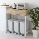 引き出し付きゴミ箱上ラック ゴミ箱上ラック 引き出し コンセント付き レンジ台 キッチン 収納 ロータイプ 木目調 ぼん家具