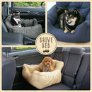 ペット用ドライブベッド〔Lサイズ〕 ドライブベッド 犬 車 ドライブシート ペットベッド 車用 ドライブボックス Lサイズ 布製 ポケット クッション 滑り止め付き イヌ 猫 動物用 ぼん家具