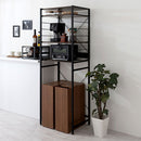 スライド棚付きゴミ箱上ラック〔幅60cm〕 ゴミ箱上ラック スライド棚 4段 可動棚 コンセント付き レンジ台 キッチン 収納 ぼん家具