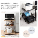 プリンターラック プリンター台 デスクワゴン プリンターラック おしゃれ キャスター 幅60 3段 オープンラック A4 収納 スライド棚 可動棚 オフィス ファイル ぼん家具