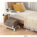 ベッドテーブル ショート 幅48cm×奥行35cm サイドテーブル 昇降 移動式 ナイトテーブル キャスター付き 収納ポケット 昇降テーブル 棚付き ベッドテーブル 介護 ベッドサイドテーブル 高さ調整 ぼん家具