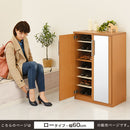 ミラー付きシューズラック ロータイプ 幅60cm シューズボックス シューズラック 下駄箱 ミラー付き 薄型 靴箱 幅60 コンパクト 大容量 玄関収納 ラック 棚 日本製 収納ボックス 玄関 ロータイプ 省スペース ぼん家具