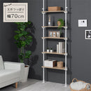 つっぱり式オープンラック〔幅70cm〕 突っ張りラック 5枚 棚板無段階 壁面収納 オープンラック リビング ぼん家具