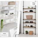 つっぱり式オープンラック〔幅90cm〕 突っ張りラック 5枚 棚板無段階 壁面収納 オープンラック リビング ぼん家具