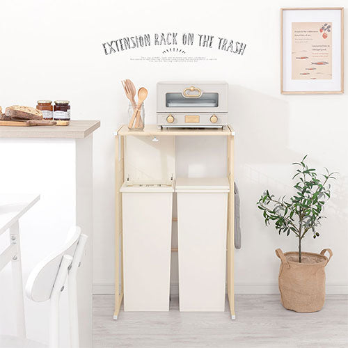 伸縮ゴミ箱上ラック レンジ台 キッチンラック ゴミ箱上