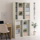 スライド本棚〔幅90cm〕 本棚 スライド 4段 可動棚  前後 2列 木目調 ラック コミック 漫画 大容量 収納棚 ぼん家具