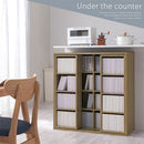 スライド本棚〔幅90cm〕 本棚 スライド 4段 可動棚  前後 2列 木目調 ラック コミック 漫画 大容量 収納棚 ぼん家具