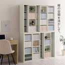 スライド本棚〔幅120cm〕 本棚 スライド 4段 可動棚  前後 2列 木目調 ラック コミック 漫画 大容量 収納棚 ぼん家具