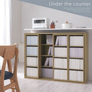 スライド本棚〔幅120cm〕 本棚 スライド 4段 可動棚  前後 2列 木目調 ラック コミック 漫画 大容量 収納棚 ぼん家具