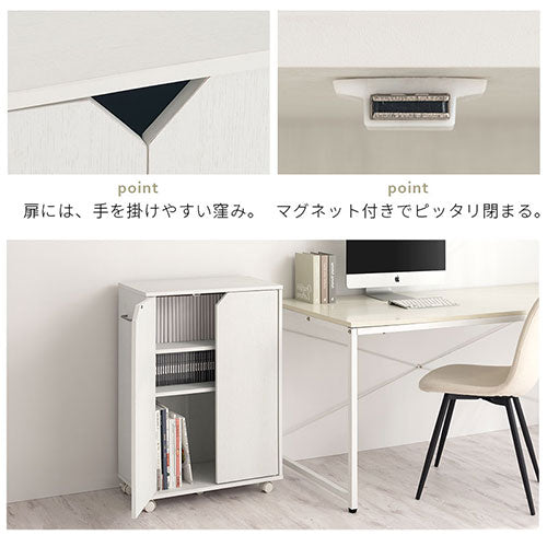 CFR-12533C(NA) A4ファイルラック キャスター付き YAMAZEN(山善) 3段 ナチュラル色  本体幅550mm奥行360mm高さ1210mm - 【通販モノタロウ】