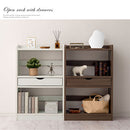 引き出し付きオープンラック オープンラック 棚 ラック おしゃれ シェルフ 収納棚 ウッドシェルフ 飾り棚 ディスプレイ 木製 薄型 a4 3段 引き出し付き スリム リビング 収納 ロー 幅60 ぼん家具