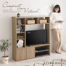 [ 幅115cm ] テレビボード 32型 テレビボード 幅114cm 高さ125cm 奥行29cm 圧迫感のない薄型 壁面収納 デッドスペースを収納スペースに   ぼん家具