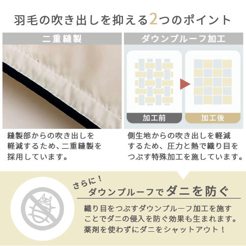 ぼん家具 羽毛布団シングル エクセルゴールドラベル おしゃれ ベッド