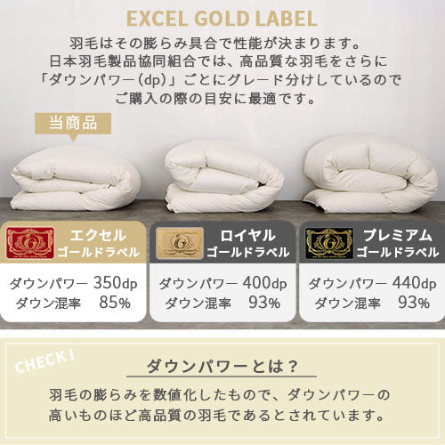 羽毛布団 シングル エクセルゴールド 4700ワインレッド 日本製