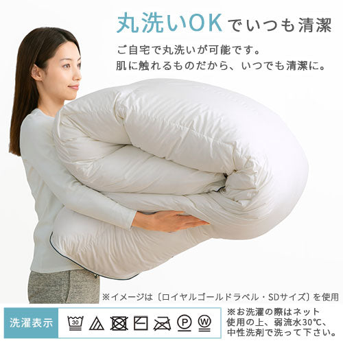 AG030 モリリン エクセル 羽毛 布団　シングル　ブルー　JEF400SE モリリン 布団・快眠グッズ ハンガリー産ダウン90%羽毛布団