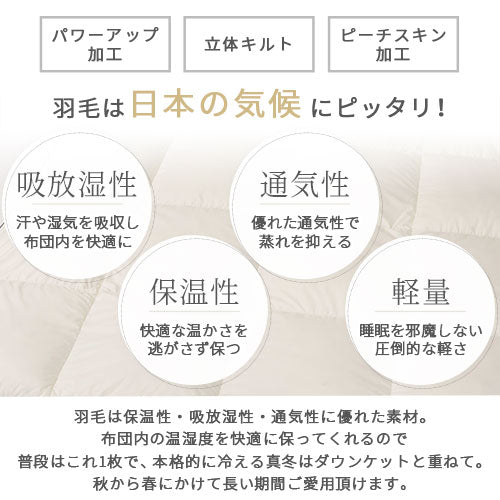 羽毛布団シングル〔プレミアムゴールドラベル〕