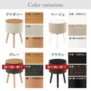 収納テーブル サイドテーブル ベッドサイドテーブル テーブル ナイトテーブル おしゃれ 北欧 スリム 円形 丸 収納 ソファテーブル 高さ50 幅35  コンパクト ウッド 机 ぼん家具