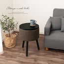 収納テーブル サイドテーブル ベッドサイドテーブル テーブル ナイトテーブル おしゃれ 北欧 スリム 円形 丸 収納 ソファテーブル 高さ50 幅35  コンパクト ウッド 机 ぼん家具