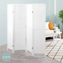 ルーバーパーテーション〔4連〕 パーテーション 衝立 間仕切り おしゃれ 木製 折りたたみ 自立 仕切り 収納 室内 高さ160 4連 横長 和風 伸縮 リビング オフィス 白 茶 ぼん家具