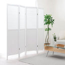 ルーバーパーテーション〔4連〕 パーテーション 衝立 間仕切り おしゃれ 木製 折りたたみ 自立 仕切り 収納 室内 高さ160 4連 横長 和風 伸縮 リビング オフィス 白 茶 ぼん家具