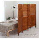 ルーバーパーテーション〔4連〕 パーテーション 衝立 間仕切り おしゃれ 木製 折りたたみ 自立 仕切り 収納 室内 高さ160 4連 横長 和風 伸縮 リビング オフィス 白 茶 ぼん家具