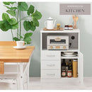 コンセント付FAX台 キャビネット 電話台 扉付き 引き出し コンセント ルーター 収納棚 リビング 木目調 ぼん家具