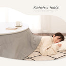 天然木・折れ脚こたつ〔円形直径100cm〕 こたつ コタツ 炬燵 テーブル 本体 円卓 丸型 折れ脚 カジュアルこたつ 和室 リビング 北欧 おしゃれ ぼん家具