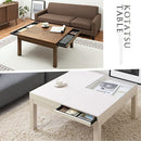 引出し付き木製こたつ〔80×80cm〕 こたつ こたつテーブル 収納付き ガラス テーブル リビングこたつ 引き出し付き おしゃれ 正方形 80 cm 木製 継ぎ足 天然木 ぼん家具