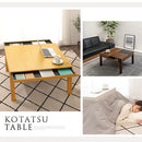 引出し付き木製こたつ〔80×80cm〕 こたつ こたつテーブル 収納付き ガラス テーブル リビングこたつ 引き出し付き おしゃれ 正方形 80 cm 木製 継ぎ足 天然木 ぼん家具